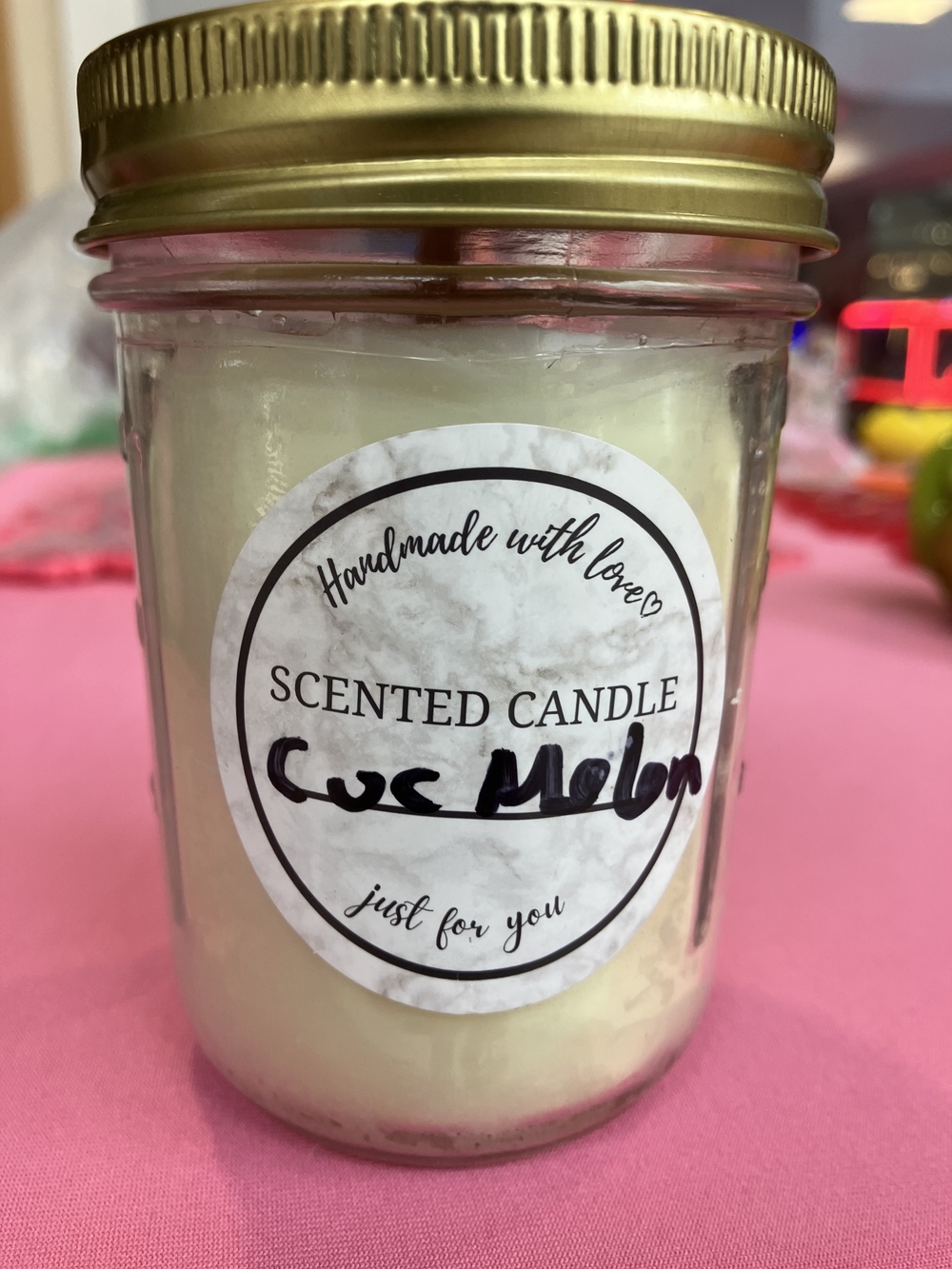 Handmade Scented Candle - Cream Cuc Melon